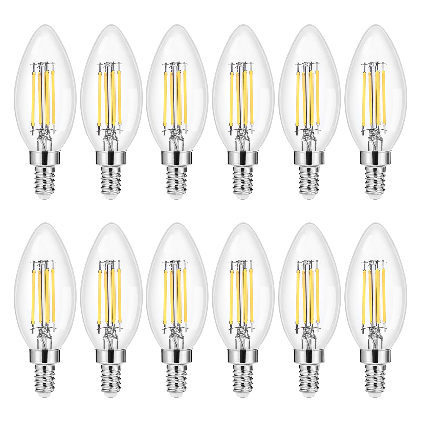 12 Pack E12 LED Bulbs,5000K Daylight White