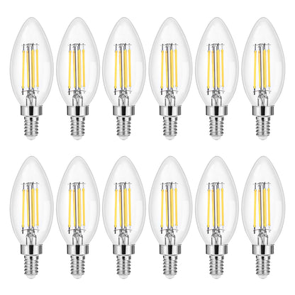 12 Pack E12 LED Bulbs,5000K Daylight White