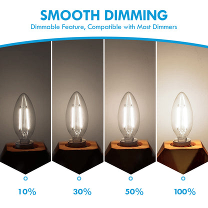 12 Pack E12 LED Bulbs,5000K Daylight White