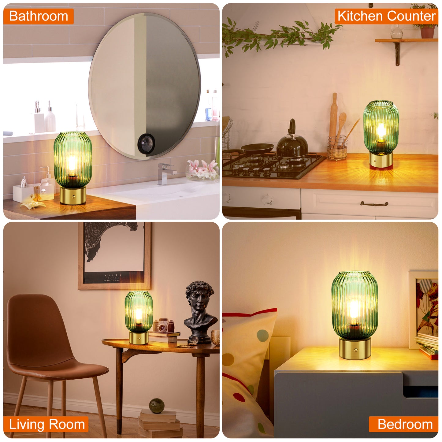 Cordless Mid Century Table Lamp